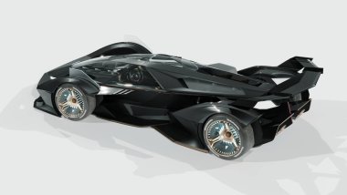 Markasız, jenerik konsept bir arabanın 3 boyutlu çizimi