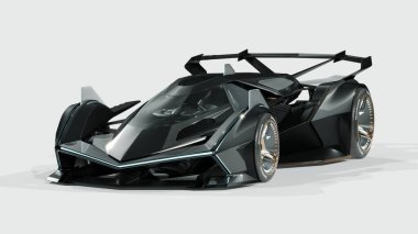 Markasız, jenerik konsept bir arabanın 3 boyutlu çizimi