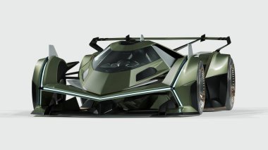 Markasız, jenerik konsept bir arabanın 3 boyutlu çizimi