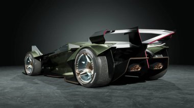 Markasız, jenerik konsept bir arabanın 3 boyutlu çizimi