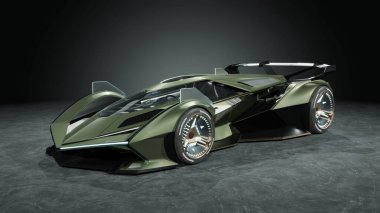 Markasız, jenerik konsept bir arabanın 3 boyutlu çizimi