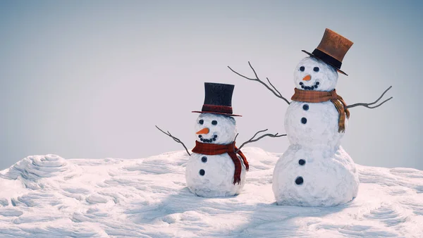 Weergave Van Een Sneeuwpop — Stockfoto