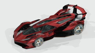 Markasız, jenerik konsept bir arabanın 3 boyutlu çizimi