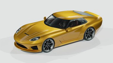 Markasız, jenerik konsept bir arabanın 3 boyutlu çizimi