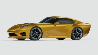 Markasız, jenerik konsept bir arabanın 3 boyutlu çizimi