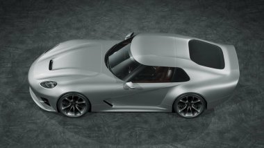 Markasız, jenerik konsept bir arabanın 3 boyutlu çizimi