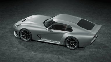 Markasız, jenerik konsept bir arabanın 3 boyutlu çizimi