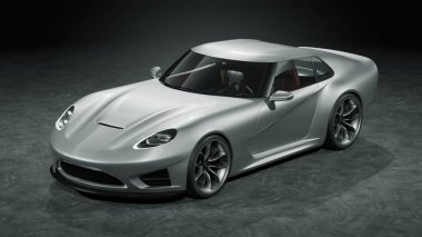 Markasız, jenerik konsept bir arabanın 3 boyutlu çizimi