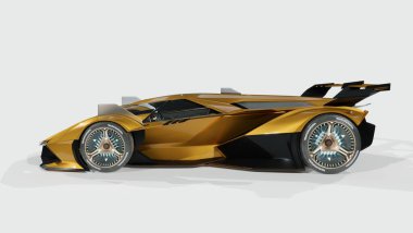 Markasız, jenerik konsept bir arabanın 3 boyutlu çizimi