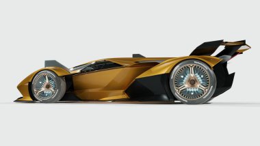 Markasız, jenerik konsept bir arabanın 3 boyutlu çizimi