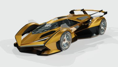 Markasız, jenerik konsept bir arabanın 3 boyutlu çizimi