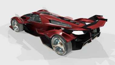 Markasız, jenerik konsept bir arabanın 3 boyutlu çizimi