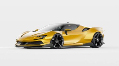 Markasız, jenerik konsept bir arabanın 3 boyutlu çizimi