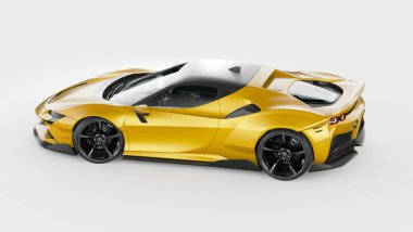 Markasız, jenerik konsept bir arabanın 3 boyutlu çizimi