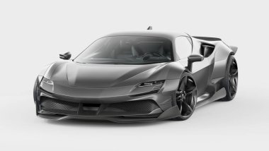 Markasız, jenerik konsept bir arabanın 3 boyutlu çizimi