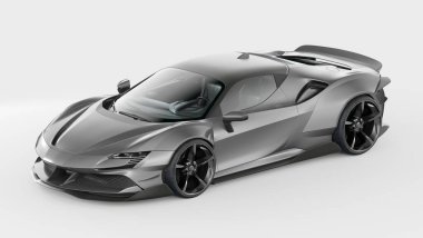 Markasız, jenerik konsept bir arabanın 3 boyutlu çizimi