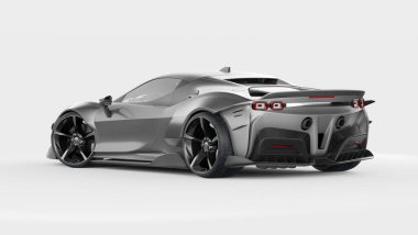 Markasız, jenerik konsept bir arabanın 3 boyutlu çizimi