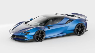 Markasız, jenerik konsept bir arabanın 3 boyutlu çizimi