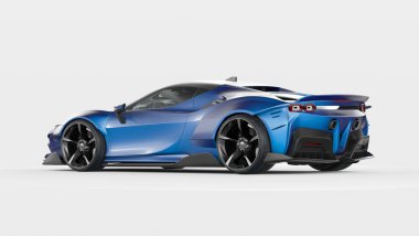 Markasız, jenerik konsept bir arabanın 3 boyutlu çizimi