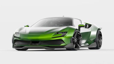 Markasız, jenerik konsept bir arabanın 3 boyutlu çizimi