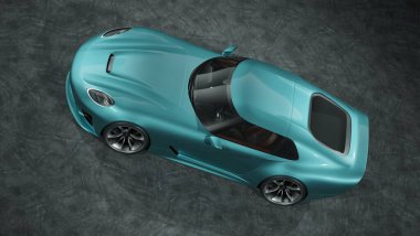 Markasız, jenerik konsept bir arabanın 3 boyutlu çizimi