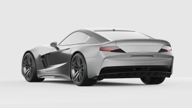 Markasız, jenerik konsept bir arabanın 3 boyutlu çizimi