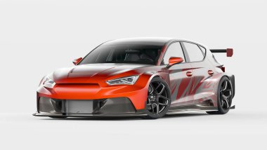 Markasız, jenerik konsept bir arabanın 3 boyutlu çizimi