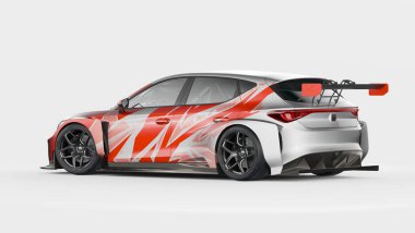 Markasız, jenerik konsept bir arabanın 3 boyutlu çizimi