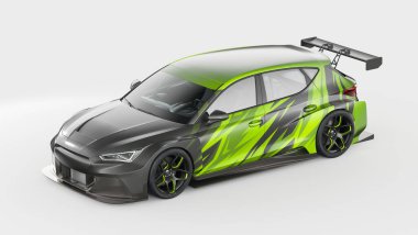 Markasız, jenerik konsept bir arabanın 3 boyutlu çizimi