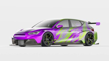 Markasız, jenerik konsept bir arabanın 3 boyutlu çizimi