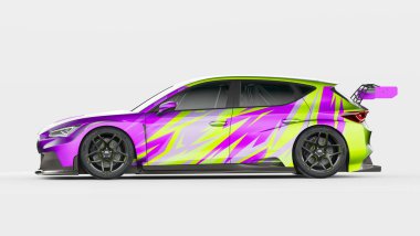 Markasız, jenerik konsept bir arabanın 3 boyutlu çizimi