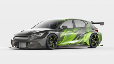 Markasız, jenerik konsept bir arabanın 3 boyutlu çizimi