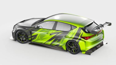 Markasız, jenerik konsept bir arabanın 3 boyutlu çizimi