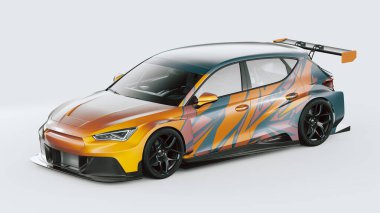 Markasız, jenerik konsept bir arabanın 3 boyutlu çizimi