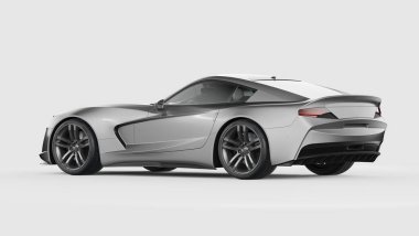 Markasız, jenerik konsept bir arabanın 3 boyutlu çizimi