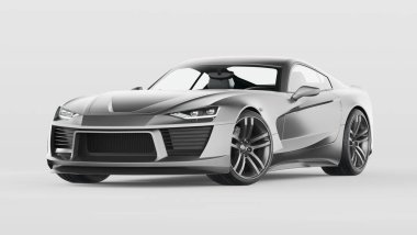 Markasız, jenerik konsept bir arabanın 3 boyutlu çizimi