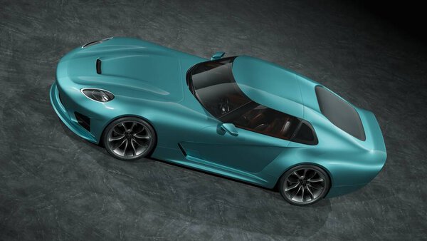 3D rendering of a brand-less generic concept car