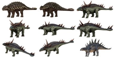 Dikenli gerçekçi dinozor modelleri..