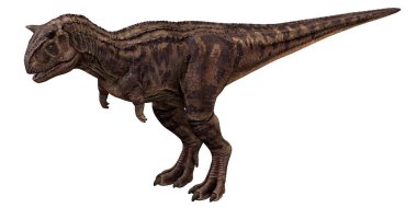 Bir Carnotaurus dinozorunun gerçekçi 3 boyutlu canlandırması.