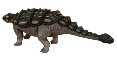 Zırhlı bir dinozorun gerçekçi 3 boyutlu tasviri.