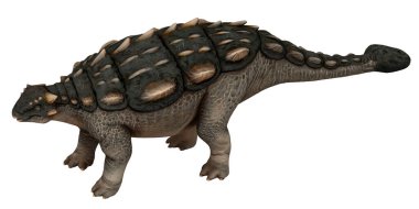 Zırhlı bir dinozorun gerçekçi 3 boyutlu tasviri.