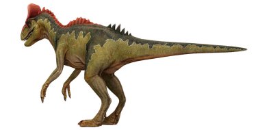 Canlı detaylarıyla renkli dinozor resimlemesi.