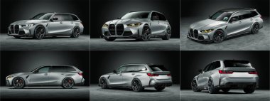 Markasız, jenerik konsept bir arabanın 3 boyutlu çizimi