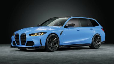 Markasız, jenerik konsept bir arabanın 3 boyutlu çizimi