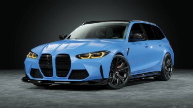 Markasız, jenerik konsept bir arabanın 3 boyutlu çizimi