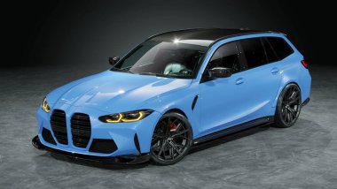 Markasız, jenerik konsept bir arabanın 3 boyutlu çizimi