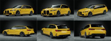 Markasız, jenerik konsept bir arabanın 3 boyutlu çizimi