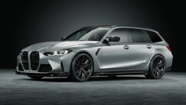 Markasız, jenerik konsept bir arabanın 3 boyutlu çizimi