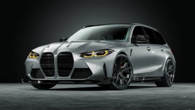 Markasız, jenerik konsept bir arabanın 3 boyutlu çizimi