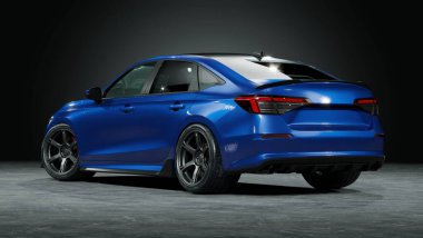 Markasız, jenerik konsept bir arabanın 3 boyutlu çizimi